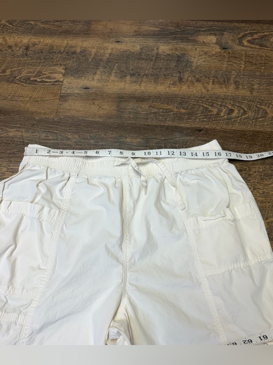 AERIE Cargo Pants High Waist Go-For-It Baggy Parachute Jogger Womens Large Ivory - Picture 6 of 13